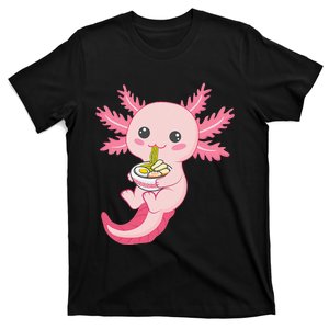 Kawaii Axolotl Eating Ra Noodles Manga Lover Anime  T-Shirt