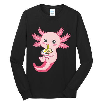 Kawaii Axolotl Eating Ra Noodles Manga Lover Anime  Tall Long Sleeve T-Shirt