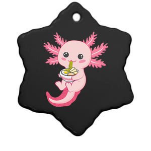 Kawaii Axolotl Eating Ra Noodles Manga Lover Anime  Ceramic Star Ornament