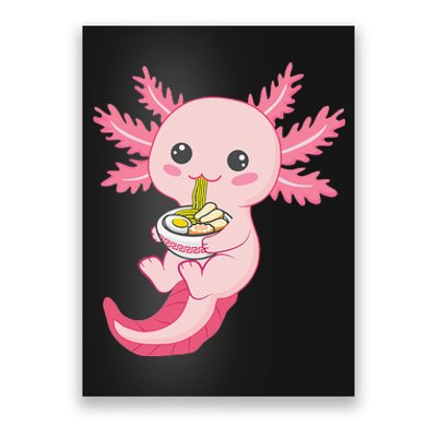 Kawaii Axolotl Eating Ra Noodles Manga Lover Anime  Poster