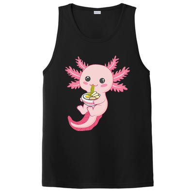 Kawaii Axolotl Eating Ra Noodles Manga Lover Anime  PosiCharge Competitor Tank