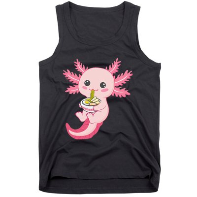 Kawaii Axolotl Eating Ra Noodles Manga Lover Anime  Tank Top