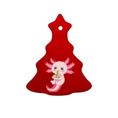 Kawaii Axolotl Eating Ra Noodles Manga Lover Anime  Ceramic Tree Ornament