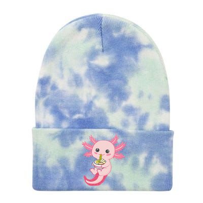 Kawaii Axolotl Eating Ra Noodles Manga Lover Anime  Tie Dye 12in Knit Beanie