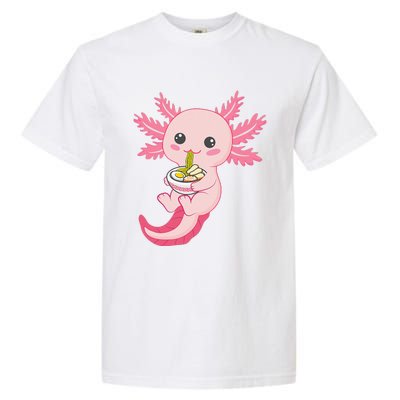 Kawaii Axolotl Eating Ra Noodles Manga Lover Anime  Garment-Dyed Heavyweight T-Shirt