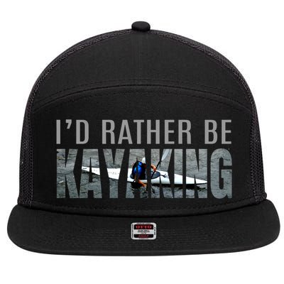 Kayak Accessories Equipt Gift ID Rather Be Kayaking 7 Panel Mesh Trucker Snapback Hat