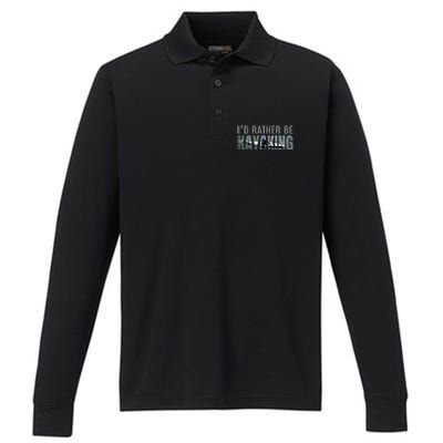 Kayak Accessories Equipt Gift ID Rather Be Kayaking Performance Long Sleeve Polo