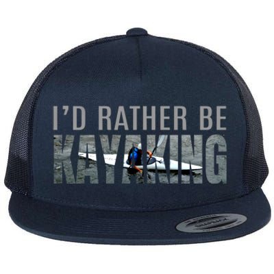 Kayak Accessories Equipt Gift ID Rather Be Kayaking Flat Bill Trucker Hat