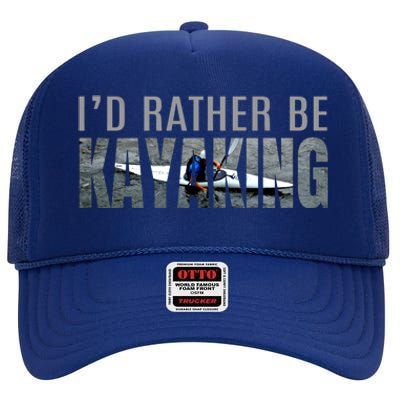 Kayak Accessories Equipt Gift ID Rather Be Kayaking High Crown Mesh Back Trucker Hat