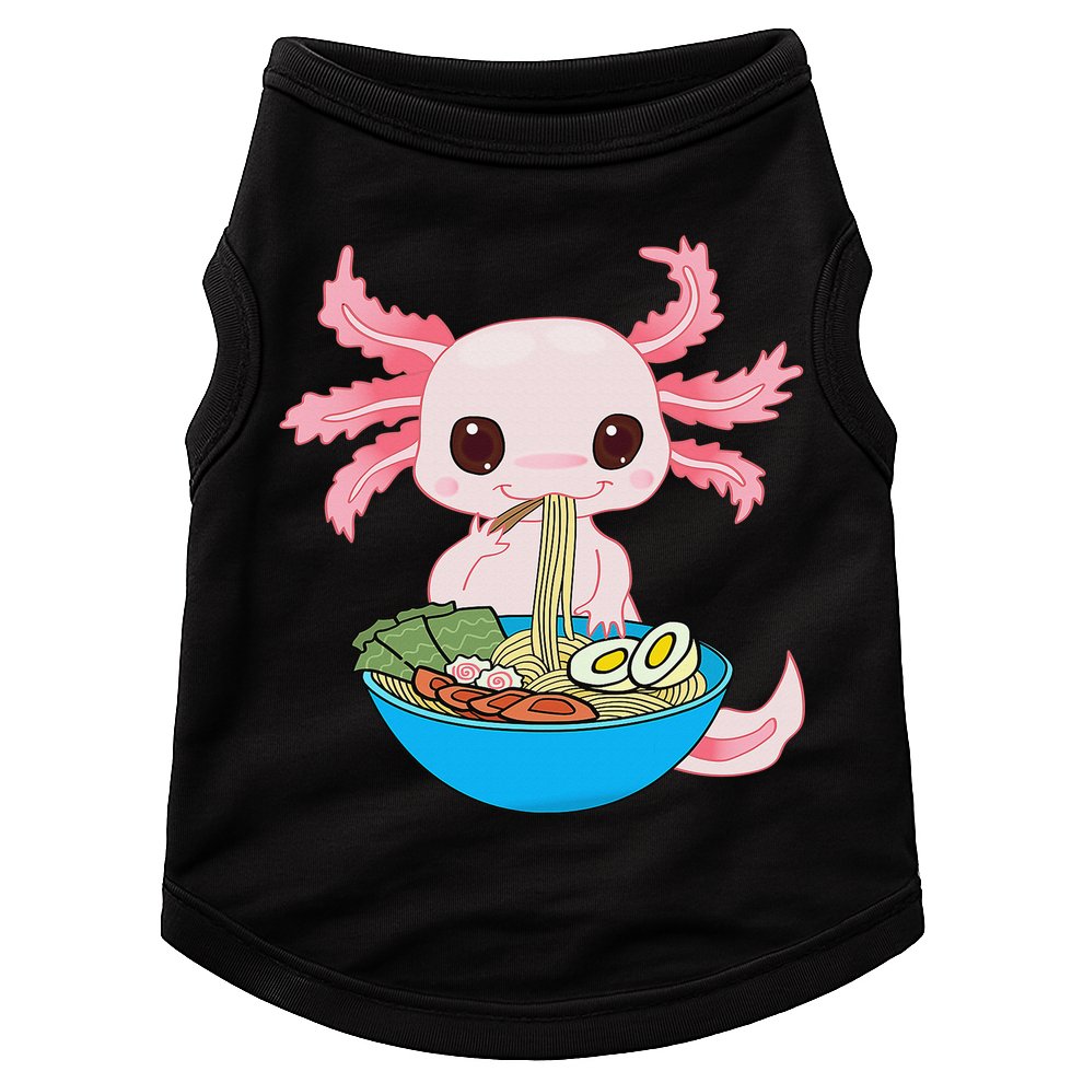 Kawaii Axolotl Eating Ra Noodles Anime  Doggie Tank