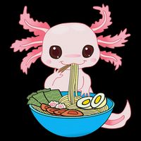 Kawaii Axolotl Eating Ra Noodles Anime  Polo