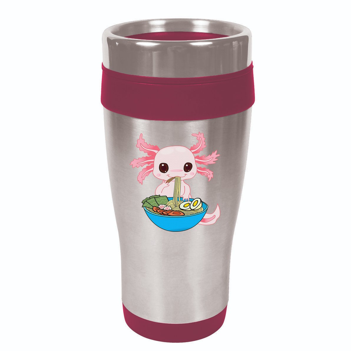 Kawaii Axolotl Eating Ra Noodles Anime  16oz Travel Tumbler