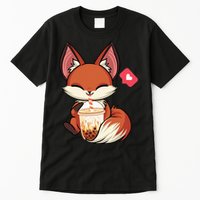 Kawaii Anime Fox Drinking Boba Bubble Tea Japanese Gift Girl Tall T-Shirt