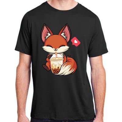 Kawaii Anime Fox Drinking Boba Bubble Tea Japanese Gift Girl Adult ChromaSoft Performance T-Shirt