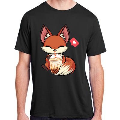 Kawaii Anime Fox Drinking Boba Bubble Tea Japanese Gift Adult ChromaSoft Performance T-Shirt