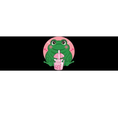 Kawaii Anime Frog Drinking Boba Tea Bubble Tea Cute Japanese Bumper Sticker