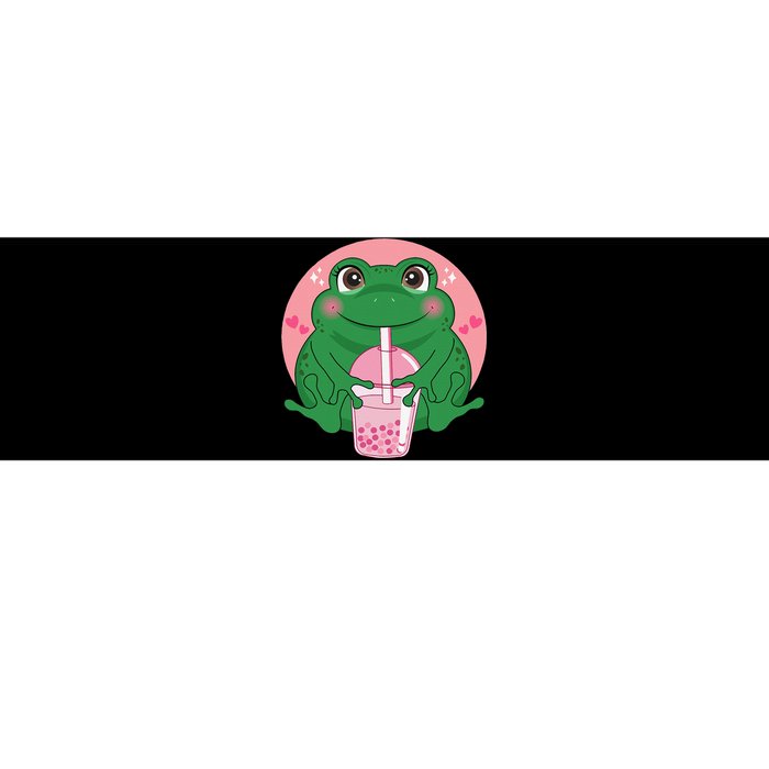 Kawaii Anime Frog Drinking Boba Tea Bubble Tea Cute Japanese Bumper Sticker