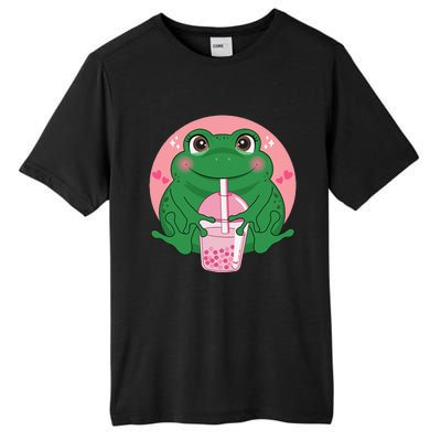 Kawaii Anime Frog Drinking Boba Tea Bubble Tea Cute Japanese Tall Fusion ChromaSoft Performance T-Shirt