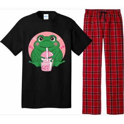 Kawaii Anime Frog Drinking Boba Tea Bubble Tea Cute Japanese Pajama Set