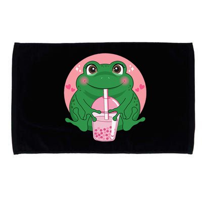 Kawaii Anime Frog Drinking Boba Tea Bubble Tea Cute Japanese Microfiber Hand Towel