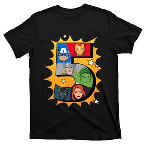 K.i.d.s Aven gers Comic Super Heroes 5th Birthday T-Shirt