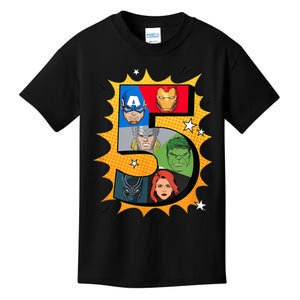 K.i.d.s Aven gers Comic Super Heroes 5th Birthday Kids T-Shirt