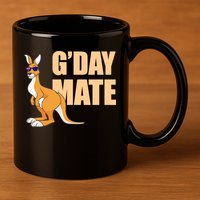 Kangaroo Australia G'Day Mate Australian Symbol 11oz C Handle Ceramic Mug