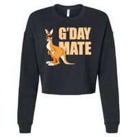 Kangaroo Australia G'Day Mate Australian Symbol Cropped Pullover Crew