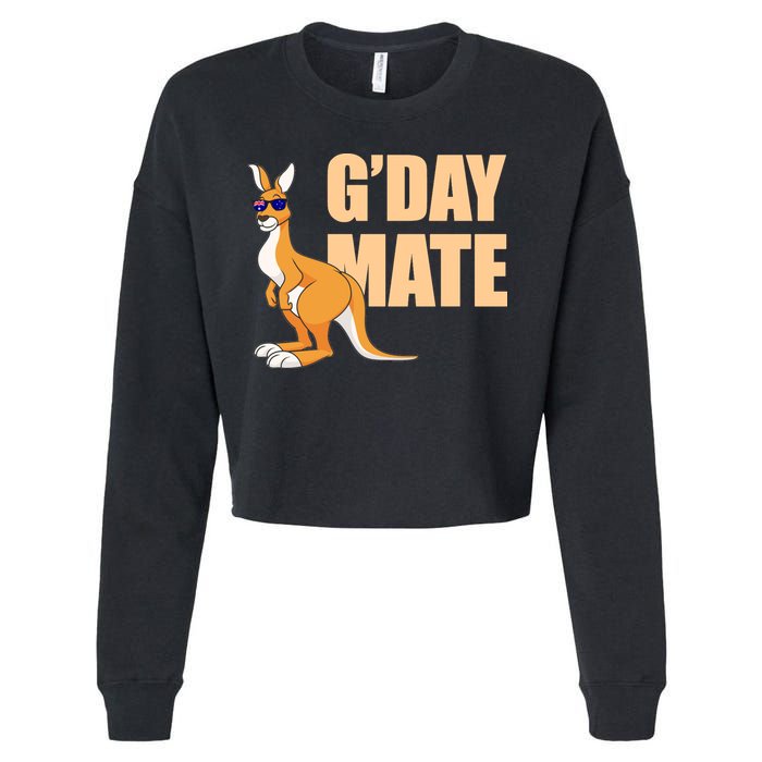 Kangaroo Australia G'Day Mate Australian Symbol Cropped Pullover Crew