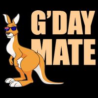 Kangaroo Australia G'Day Mate Australian Symbol Cropped Pullover Crew