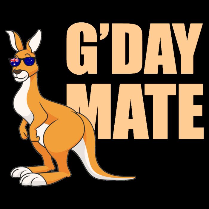 Kangaroo Australia G'Day Mate Australian Symbol Cropped Pullover Crew