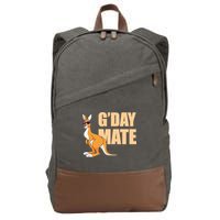 Kangaroo Australia G'Day Mate Australian Symbol Cotton Canvas Backpack