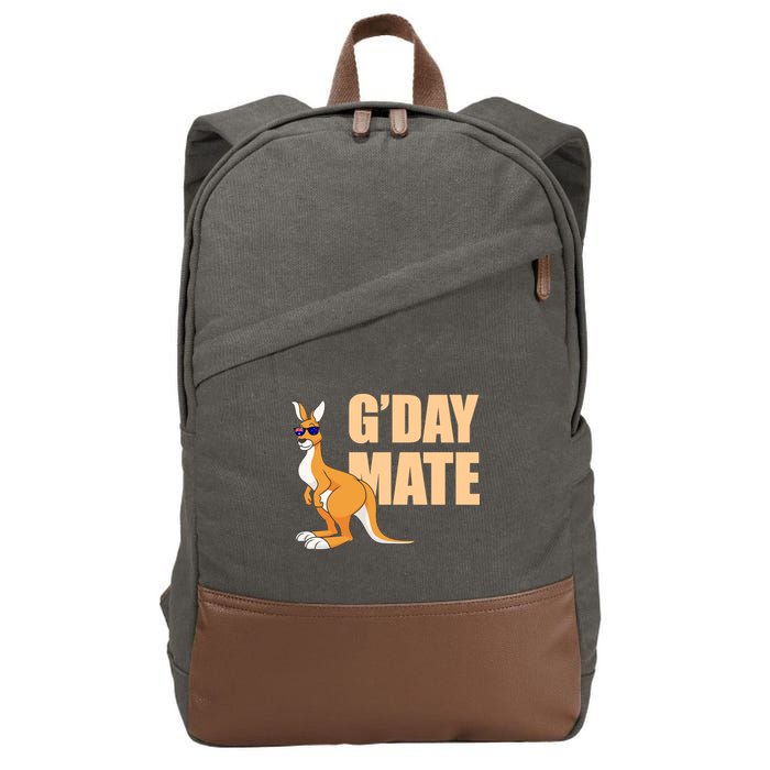 Kangaroo Australia G'Day Mate Australian Symbol Cotton Canvas Backpack