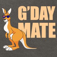Kangaroo Australia G'Day Mate Australian Symbol Cotton Canvas Backpack