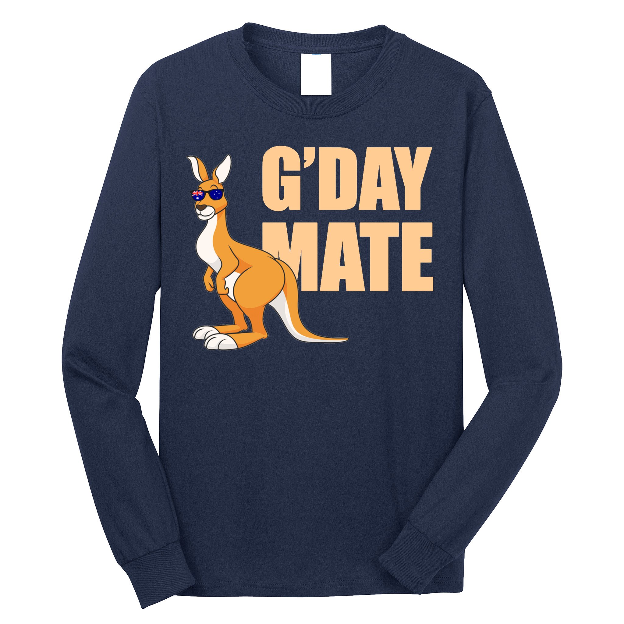 Kangaroo Australia G'Day Mate Australian Symbol Long Sleeve Shirt