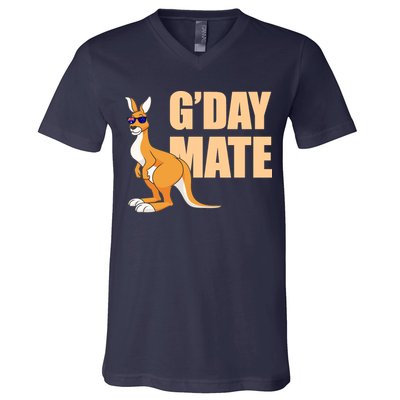 Kangaroo Australia G'Day Mate Australian Symbol V-Neck T-Shirt
