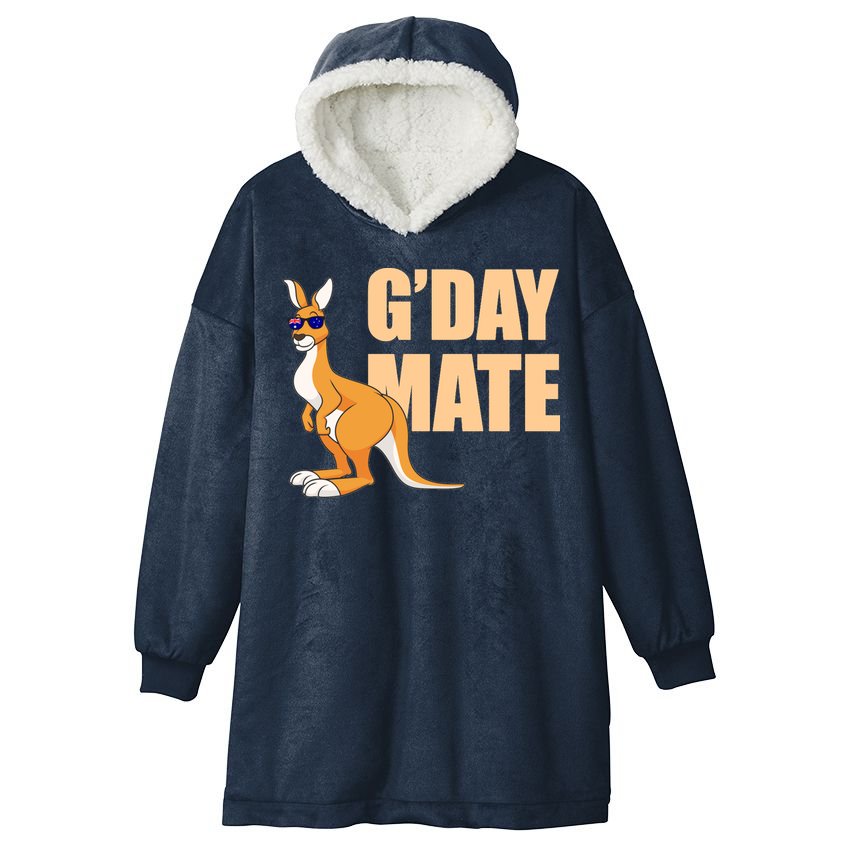Kangaroo Australia G'Day Mate Australian Symbol Hooded Wearable Blanket