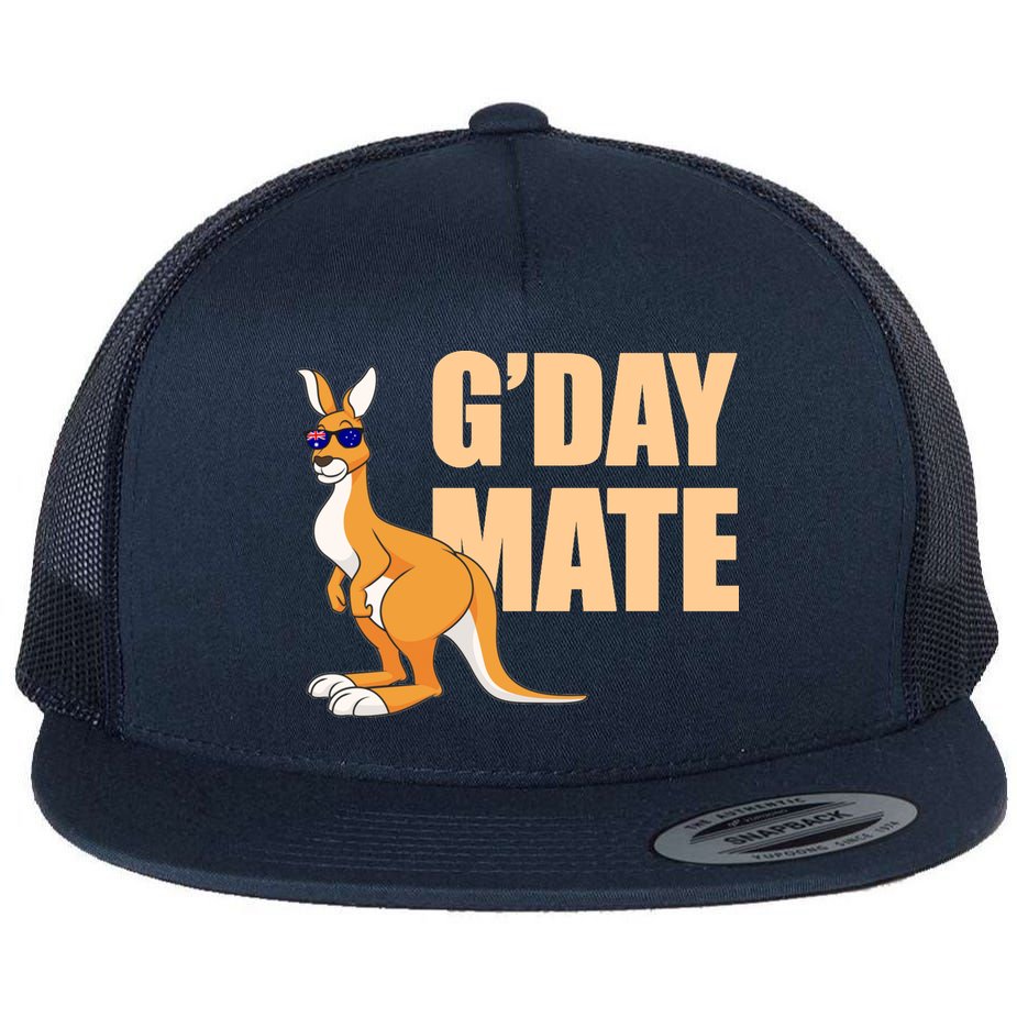 Kangaroo Australia G'Day Mate Australian Symbol Flat Bill Trucker Hat