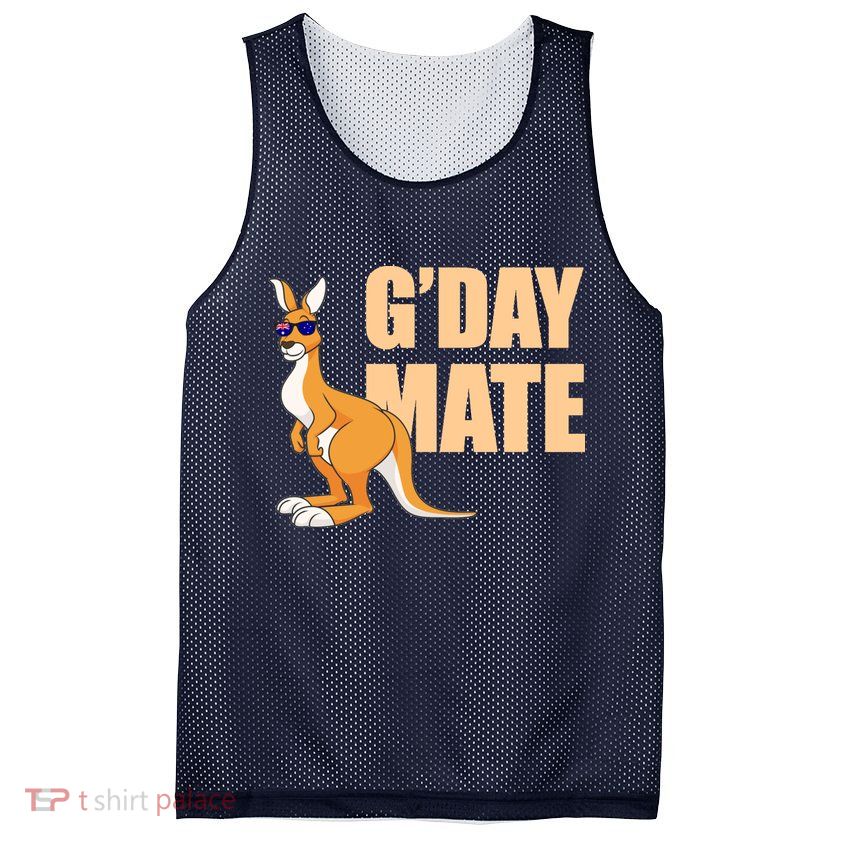 Kangaroo Australia G'Day Mate Australian Symbol Mesh Reversible Basketball Jersey Tank