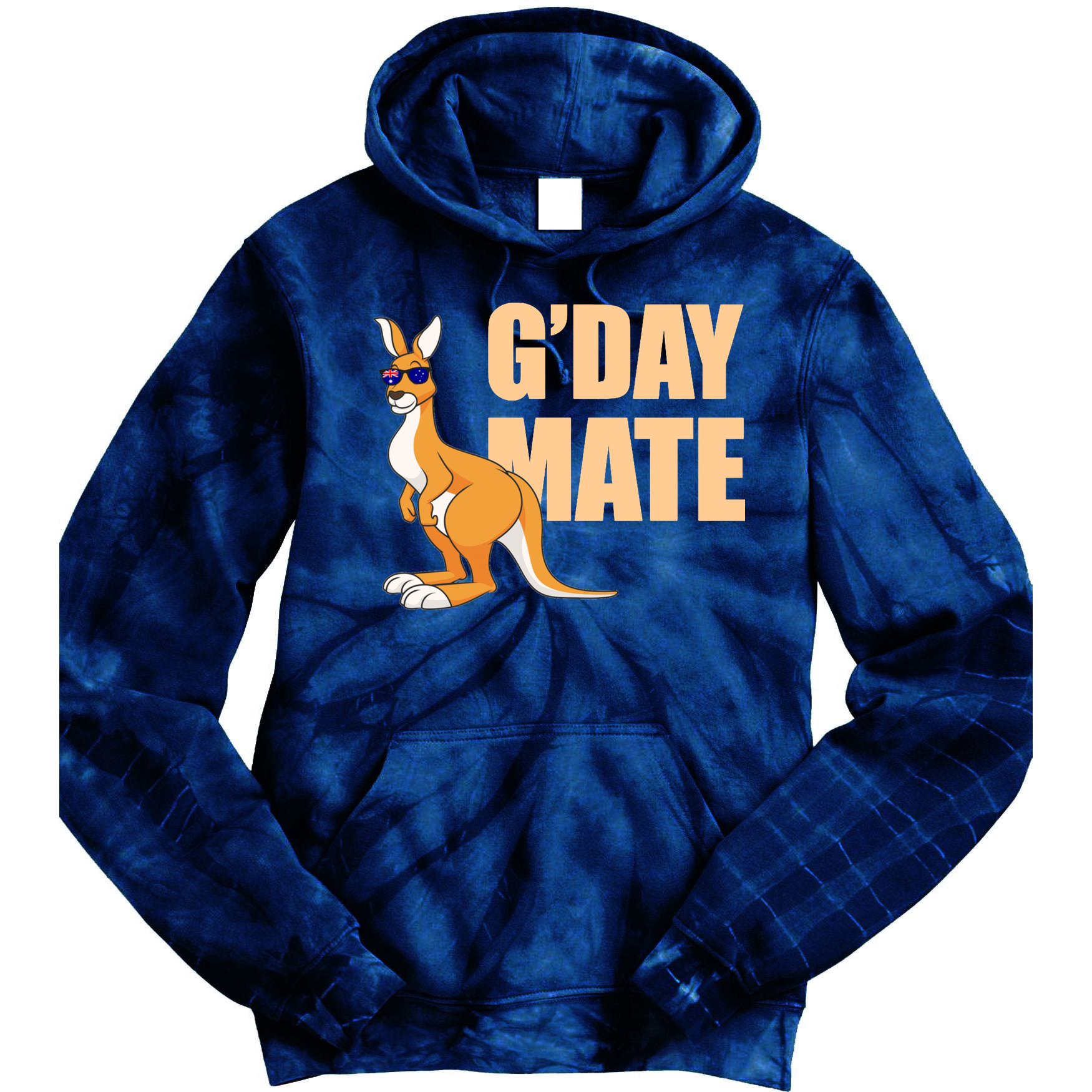 Kangaroo Australia G'Day Mate Australian Symbol Tie Dye Hoodie