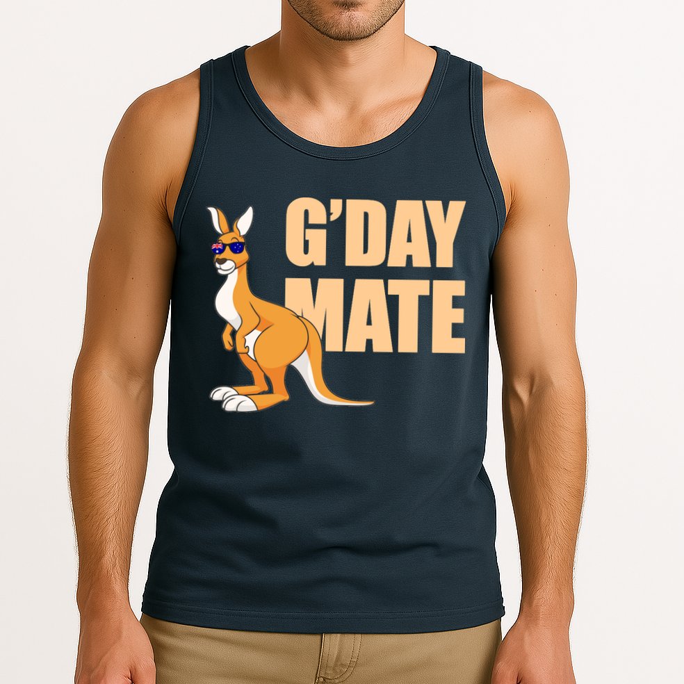 Kangaroo Australia G'Day Mate Australian Symbol Tank Top