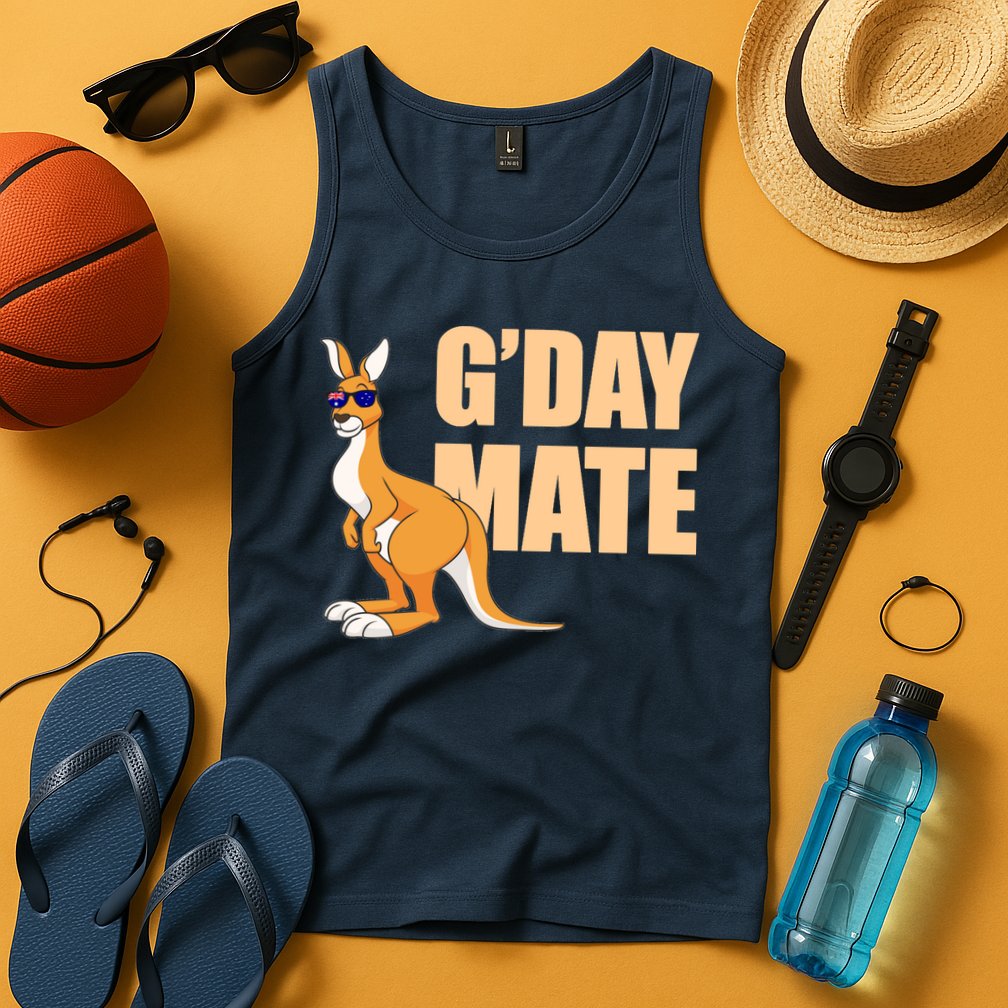 Kangaroo Australia G'Day Mate Australian Symbol Tank Top