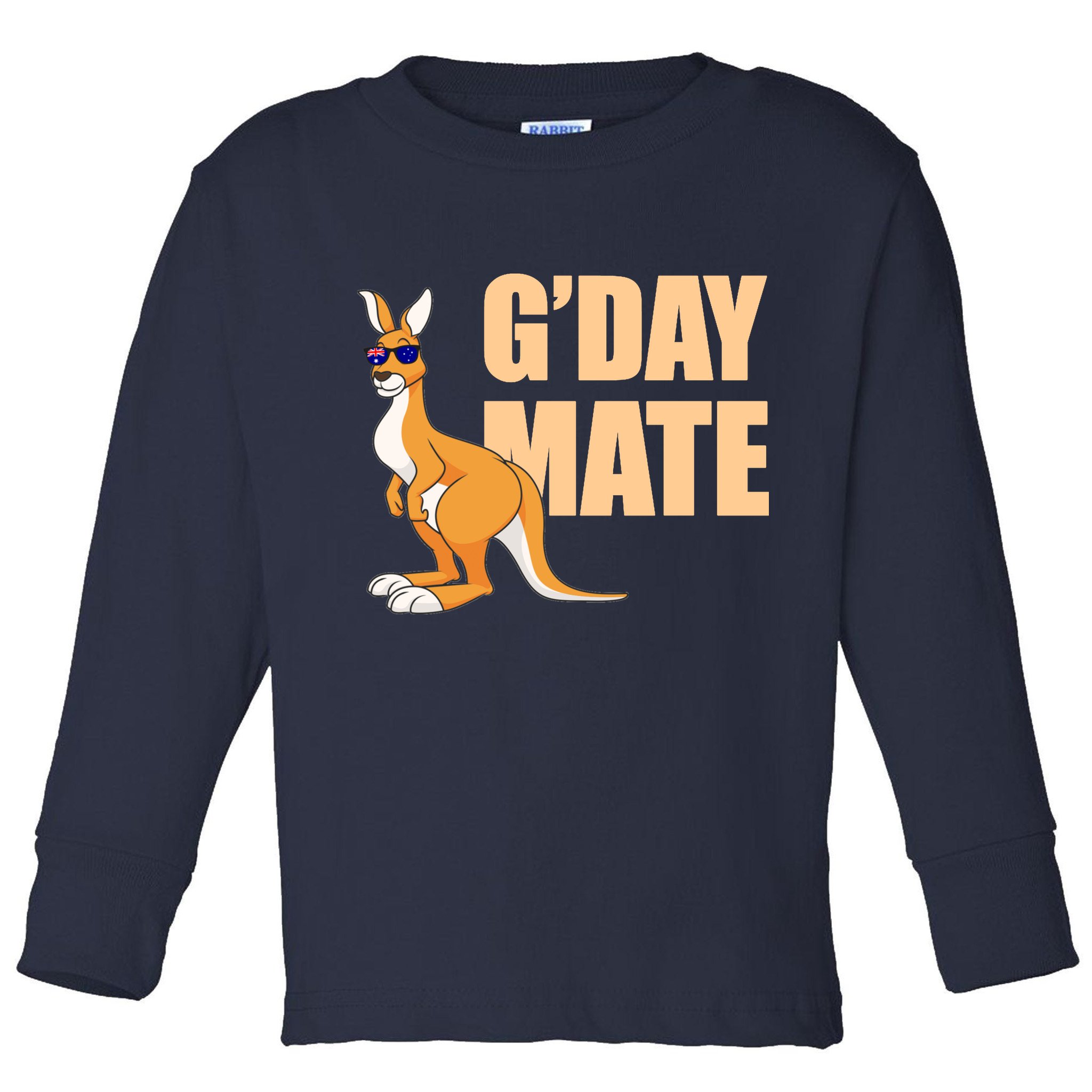 Kangaroo Australia G'Day Mate Australian Symbol Toddler Long Sleeve Shirt