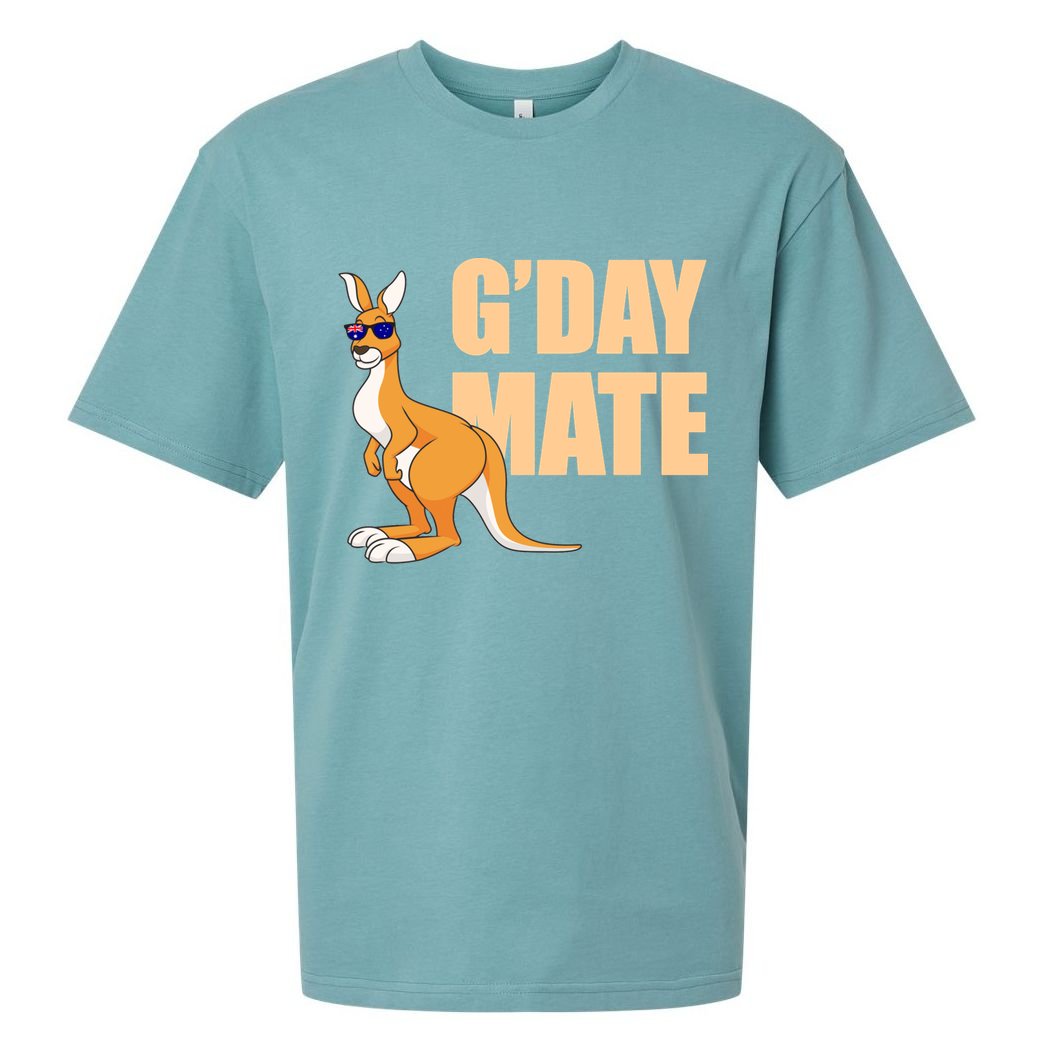 Kangaroo Australia G'Day Mate Australian Symbol Sueded Cloud Jersey T-Shirt