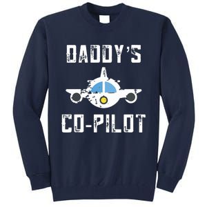 Kids Airplane Gifts For Kids Future Pilot Training Daddys CoPilot Tall Sweatshirt