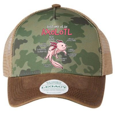 Kids Axolotl Gift Axolotl Stuff Anatomy Of An Axolotl Legacy Tie Dye Trucker Hat