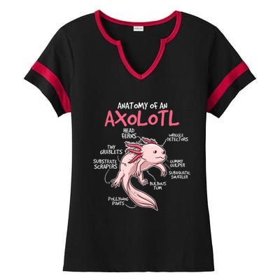 Kids Axolotl Gift Axolotl Stuff Anatomy Of An Axolotl Ladies Halftime Notch Neck Tee