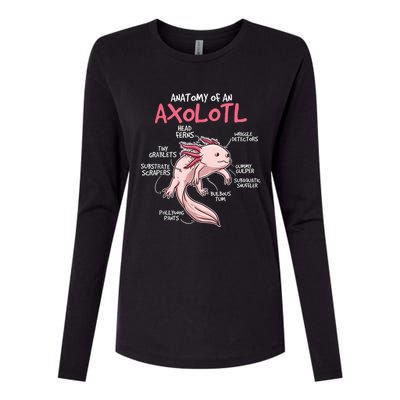 Kids Axolotl Gift Axolotl Stuff Anatomy Of An Axolotl Womens Cotton Relaxed Long Sleeve T-Shirt