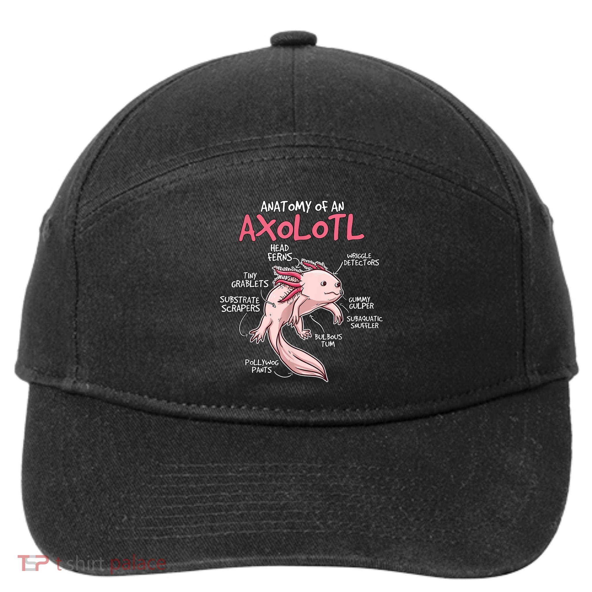 Kids Axolotl Gift Axolotl Stuff Anatomy Of An Axolotl 7-Panel Snapback Hat