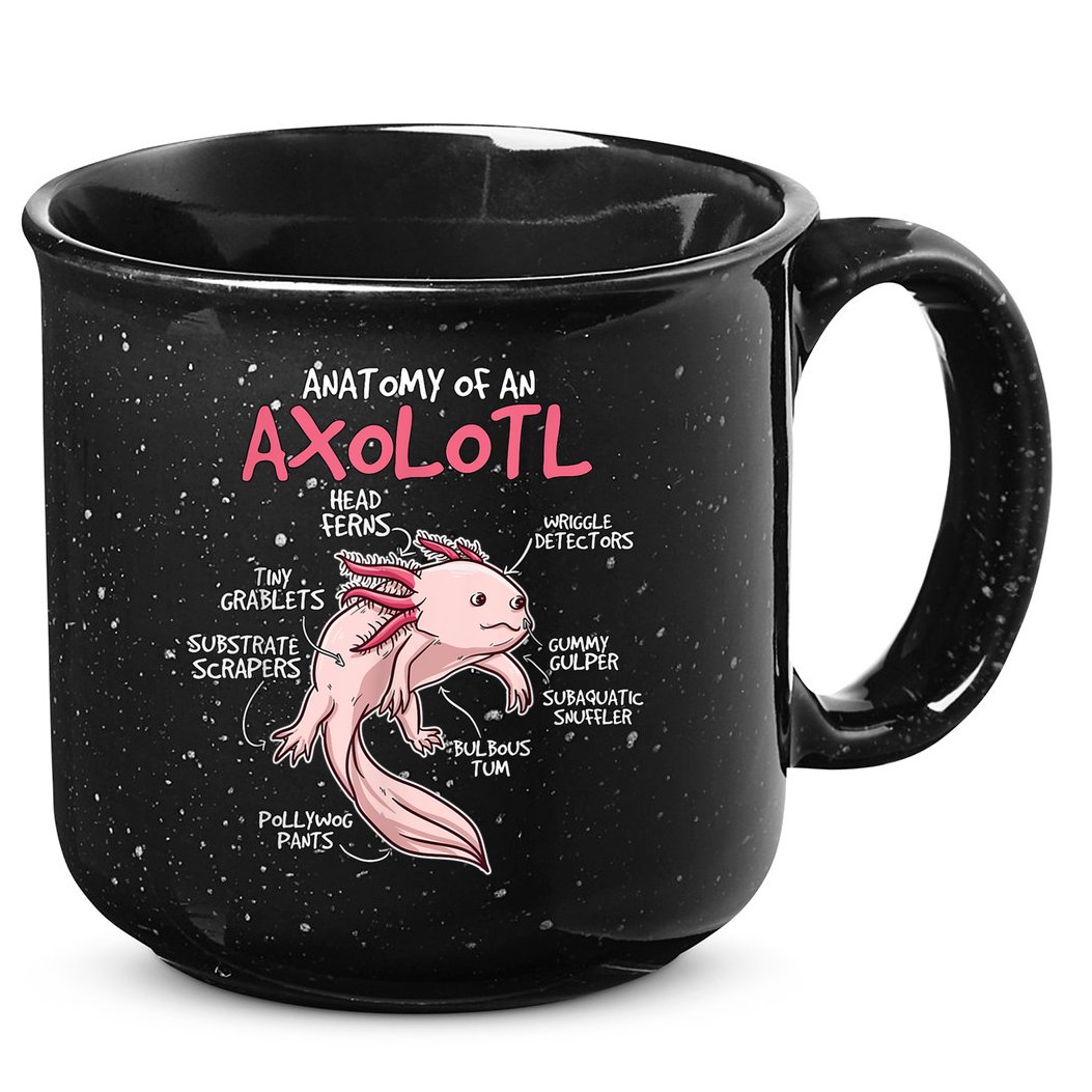 Kids Axolotl Gift Axolotl Stuff Anatomy Of An Axolotl 15oz Campfire Ceramic Mug